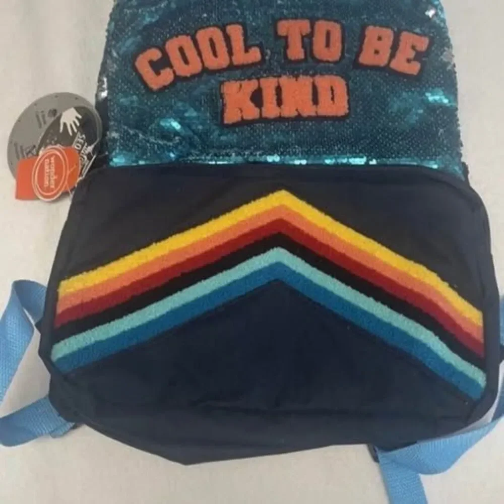 Backpack with Sequins swipe up and down with side pockets School Gym Sports